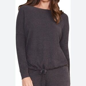 Barefoot Dreams XL CozyChic Ultra Lite Slouchy pullover charcoal grey